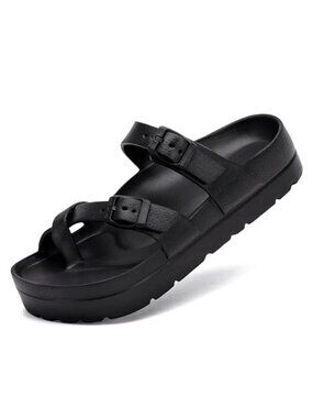 Womens Platform Sandals Adjustable Buckle Summer Arch Support Cushion